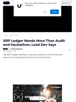 XRP Ledger Needs More Than Audit and Hackathon, Lead Dev Says - U.Today