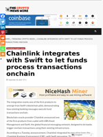 Chainlink integrates with Swift to let funds process transactions onchain - The Crypto News Wire
