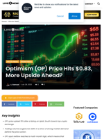 Optimism (OP) Price Hits $0.83, More Upside Ahead? | Live Bitcoin News