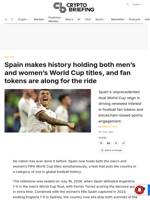 Spain makes history holding both men's and women's World Cup titles, and fan tokens are along for the ride