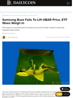 Samsung Buzz Fails To Lift HBAR Price, ETF Woes Weigh In - DailyCoin