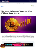 Why Bitcoin Is Dropping Today and When BTC Price Could Recover?