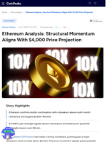 Ethereum Analysis: Structural Momentum Aligns With $4,000 Price Projection