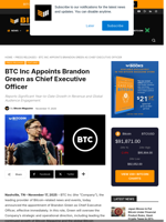 BTC Inc Appoints Brandon Green As Chief Executive Officer