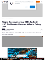 Ripple Sees Abnormal 101% Spike in USD Stablecoin Volume, What's Going On?
