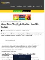 Missed These? Top Crypto Headlines from This Weekend