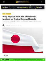 Why Japan's New Yen Stablecoin Matters for Global Crypto Markets - CoinCentral