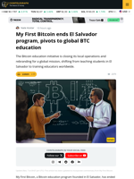 My First Bitcoin Ends El Salvador Program, Shifts to Global Focus