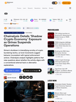 Chainalysis Details 'Shadow Crypto Economy' Exposure as Grinex Suspends Operations