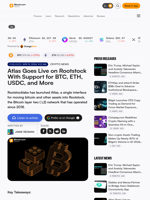 Atlas Goes Live on Rootstock With Support for BTC, ETH, USDC, and More – Crypto News Bitcoin News