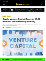 Crypto Venture Capital Reaches $3.48 Billion in Record