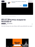 Bitcoin (BTC) Price Analysis for November 8 - U.Today