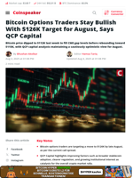 QCP Capital: Bitcoin Could Hit $126K This Month