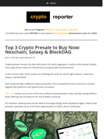 Top 3 Crypto Presale to Buy Now: Nexchain, Solaxy & BlockDAG