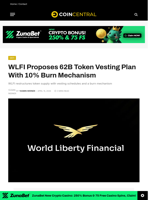 WLFI Proposes 62B Token Vesting Plan With 10% Burn Mechanism