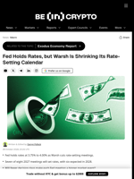 Fed Holds Rates, but Warsh Is Shrinking Its Rate-Setting Calendar