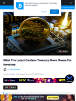 What The Latest Cardano Treasury Move Means For Investors