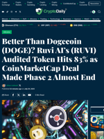 Better Than Dogecoin (DOGE)? Ruvi AI’s (RUVI) Audited Token Hits 83% as CoinMarketCap Deal Made Phase 2 Almost End - Crypto Daily