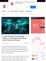 X Launches Real-Time Cashtags Feature, To Dominate Conversations About Finance And Crypto