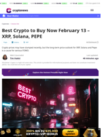 Best Crypto to Buy Now February 13 – XRP, Solana, PEPE