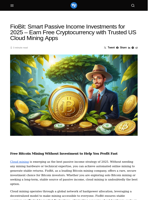 FioBit: Smart Passive Income Investments for 2025 – Earn Free Cryptocurrency with Trusted US Cloud Mining Apps - Visionary Financial