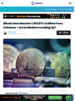 Bitcoin Sees Massive 7,883 BTC Outflow From Coinbase - Are Institutions Loading Up?