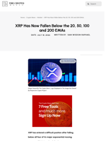 XRP Has Now Fallen Below the 20, 50, 100 and 200 EMAs