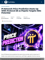 PI Network Price Prediction Heats Up With Protocol 28 as Pepeto Targets 150x Potential - TechBullion