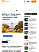 California Taps Ripple and Coinbase for Government Tech Overhaul – News Bytes Bitcoin News