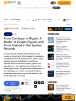 From Coinbase to Ripple: A Roster of Crypto Figures and Firms Named in the Epstein Records – Bitcoin News