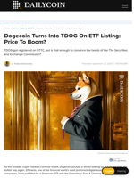 Dogecoin Turns Into TDOG On ETF Listing: Price To Boom? - DailyCoin