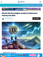 Bitcoin Hits New Heights: Analyst Predicts Next Peak By Late 2025