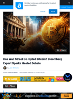 Has Wall Street Co-Opted Bitcoin? Bloomberg Expert Weighs In