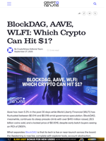 BlockDAG, AAVE, WLFI: Which Crypto Can Hit $1?