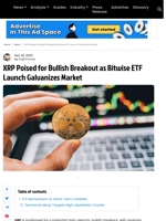 XRP Poised for Bullish Breakout as Bitwise ETF Launch Galvanizes Market