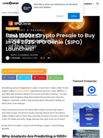 Best 1000× Crypto Presale to Buy in Q4 2025: IPO Genie ($IPO) Launches! | Live Bitcoin News