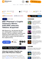 MEI Pharma’s Crypto Treasury Move: 930,000 Litecoin Tokens Acquired – Crypto News Bitcoin News