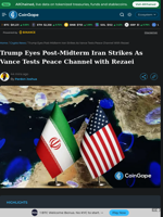 Trump Eyes Post-Midterm Iran Strikes As Vance Tests Peace Channel with Rezaei