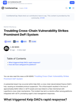 Troubling Cross-Chain Vulnerability Strikes Prominent DeFi System: Guest Post by BH NEWS | CoinMarketCap