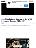 40x Bitcoin Long Spotted in the Wild: Someone Expects $120,000? - U.Today