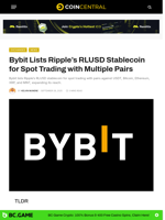 Bybit Lists Ripple RLUSD Stablecoin