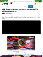 XRP Rapidly Plummeting: Enormous 350 Million Nosedive