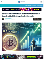 Binance Bitcoin Outflows and MVRV Ratio Point to Sustained Bullish Setup, Analyst Reveals