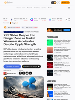 XRP Slides Deeper Into Danger Zone as Market Weakness Accelerates Despite Ripple Strength – Markets and Prices Bitcoin News