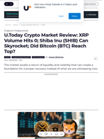 U.Today Crypto Market Review: XRP Volume Hits 0; Shiba Inu (SHIB) Can Skyrocket; Did Bitcoin (BTC) Reach Top? - U.Today