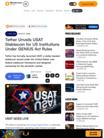 Tether Unveils USAT Stablecoin for US Institutions Under GENIUS Act Rules – Crypto News Bitcoin News
