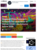 Dogecoin Price Forecast: Analysts Tip Layer Brett to Deliver DOGE-Like Returns Before 2026 | Live Bitcoin News