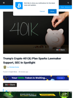 Trump’s Crypto 401(k) Plan Sparks Lawmaker Support, SEC In Spotlight | Bitcoinist.com