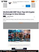 53,343,468 XRP Stun Top US Crypto Exchange in One Minute