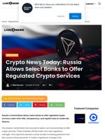 Crypto News Today: Russia Allows Select Banks to Offer Regulated Crypto Services | Live Bitcoin News